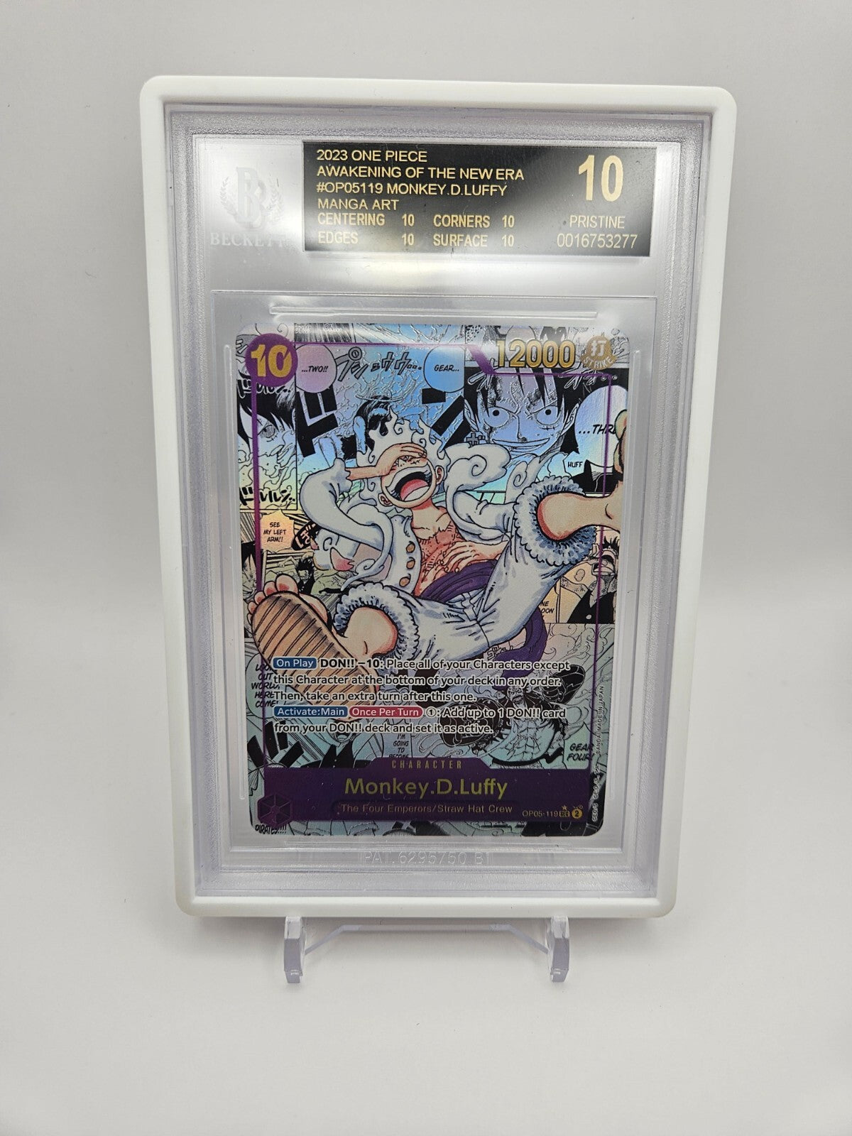 BGS 10 Black Label Manga Monkey D. Luffy OP05-119 One Piece TCG LOW POP ORIGINAL
