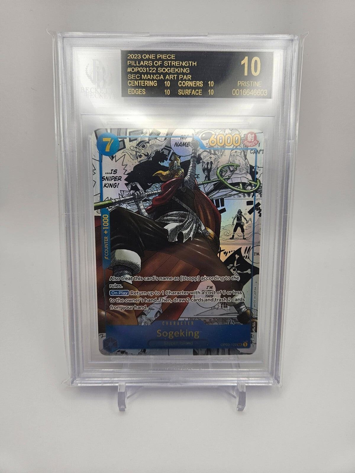 BGS 10 Black Label Manga Sogeking OP03-122 One Piece TCG LOW POP ORIGINAL